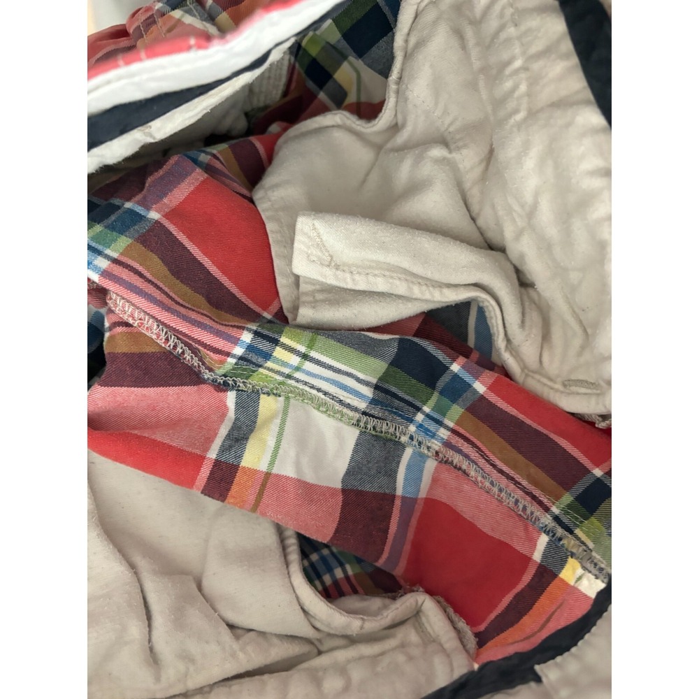 Abercrombie & Fitch Chino Shorts Mens 36 Multicolor 100% Cotton Plaid Button Fly - Picture 6 of 12